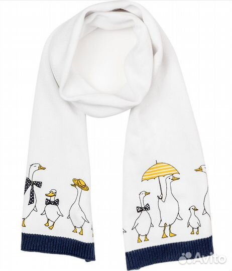 Шарф Gulliver белый с гусями для девочки