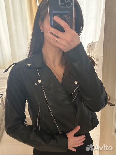 Кожаная куртка косуха pull&bear