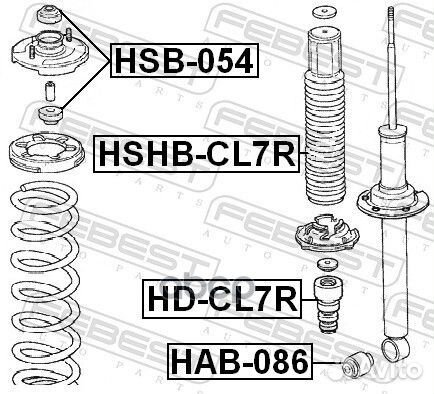 Втулка заднего амортизатора HSB-054 Febest