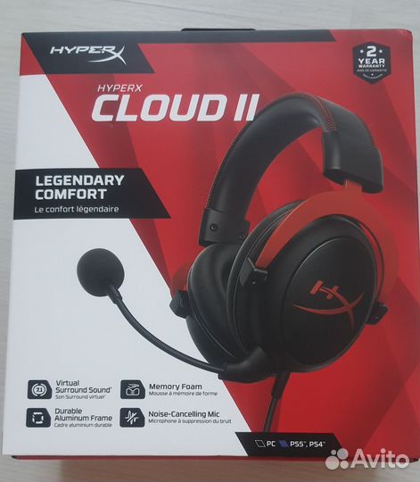 Игровые проводные наушники hyperx cloud 2 red