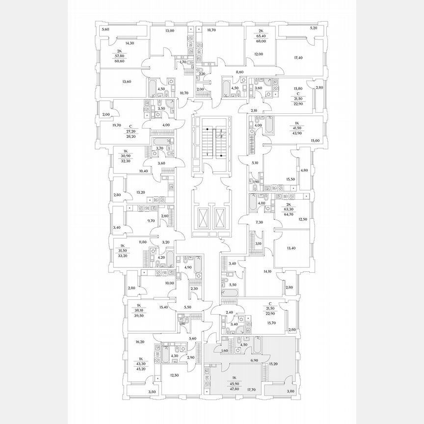 1-к. квартира, 47,8 м², 6/13 эт.