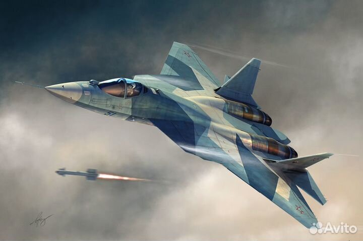 87257 Самолет Russian T-50 PAK-FA (Hobby Boss) 1