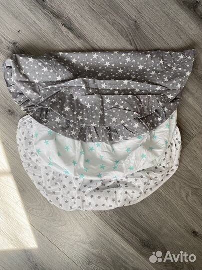 Простынь на резинке на круглый матрас d75см