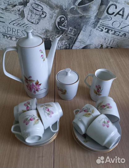 Кофейный сервиз stadtlengsfeld фарфор гдр