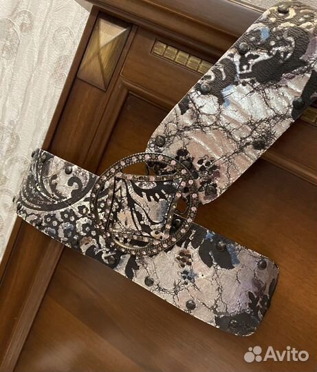 Ремень женский кожаный для шубы