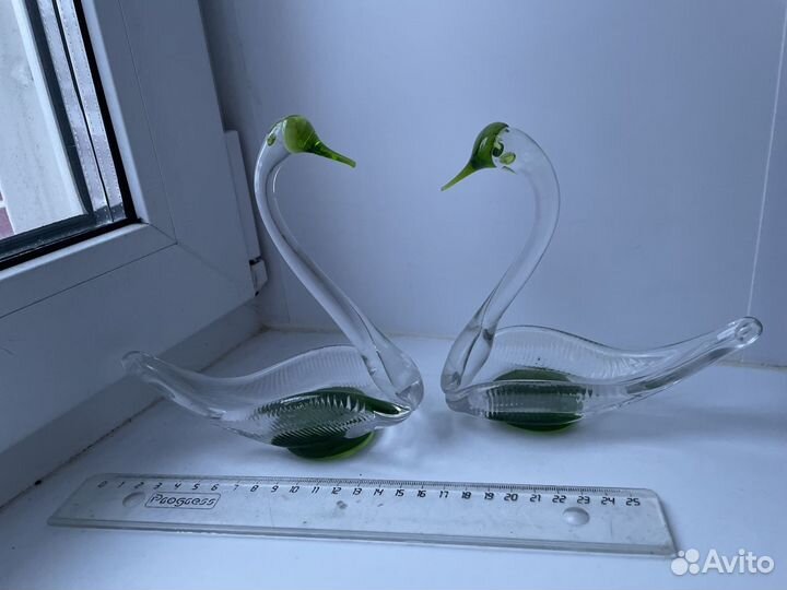 Лебеди хрустальные СССР ручная работа