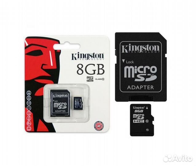 Флешка MicroSD Kingston Class 10 8 GB.Новые, маг-н