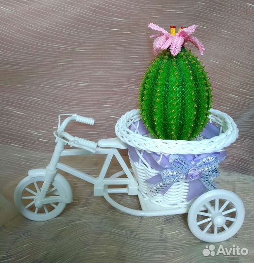 Кашпо велосипед с корзинкой
