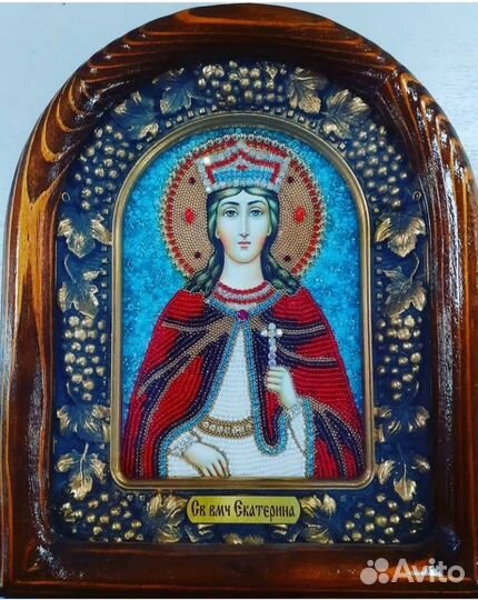 Дивеевская икона из бисера Святая Екатерина
