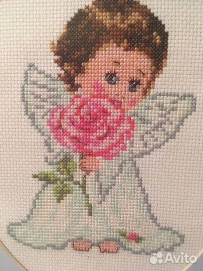 Картина Ангел, вышивка ручная