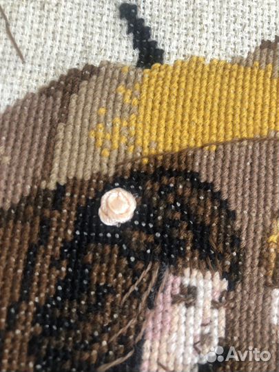 Картина мальчик и девочка ручная работа крестиком