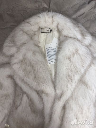 Шуба из эко меха белая