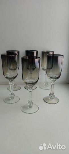 Фужеры дымчатый хрусталь СССР