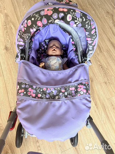 Коляска, колыбель и кукла baby born