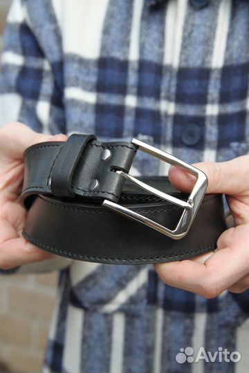 Мужской ремень из кожи буйвола