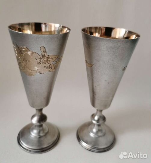 Антикварный рюмки 2 шт. серебро