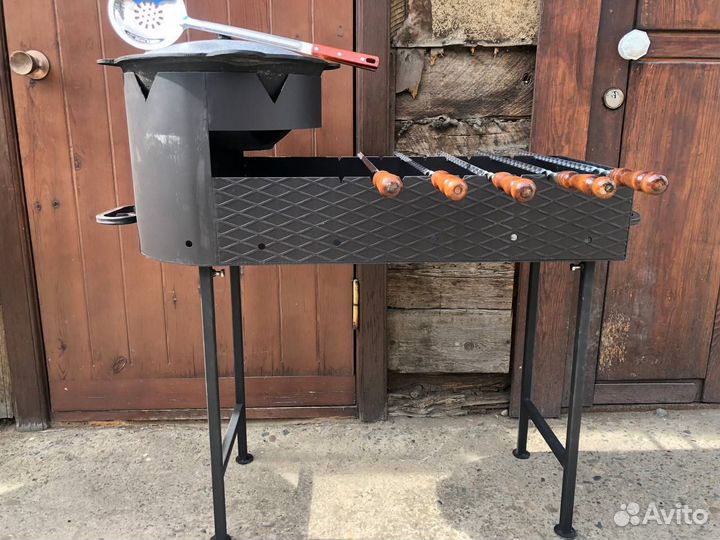 Мангал + казан 10 литров + шампура