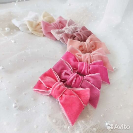 Бархатные бантики резинки/заколки