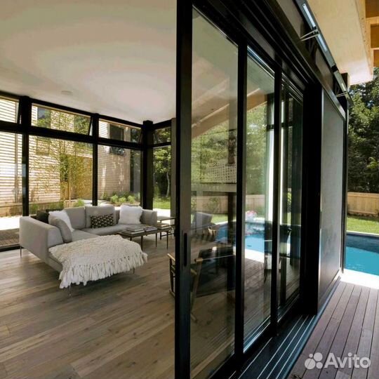 Алюминиевые раздвижные окна под ключ