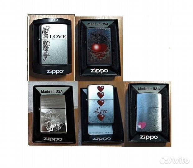 Зажигалки zippo Сердца Love оригиналы новые