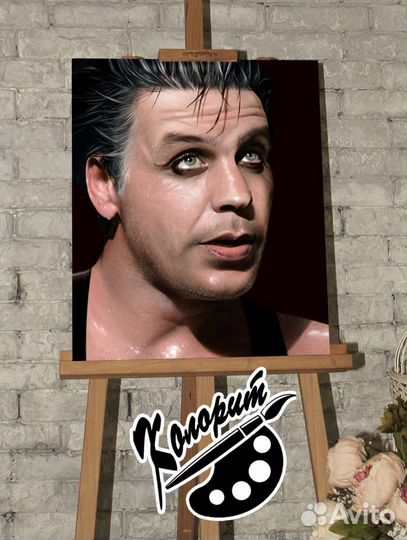 Портрет на холсте 40х50см солист группы Рамштайн