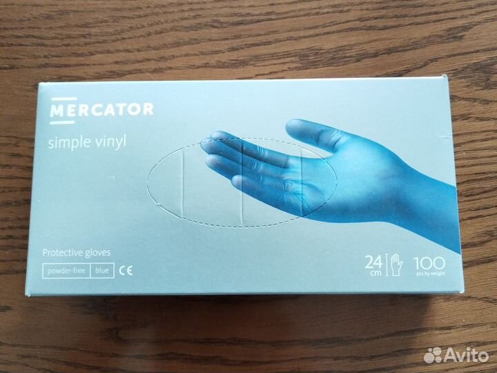 Перчатки виниловые L