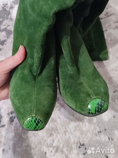 Сапоги женские демисезонные замшевые