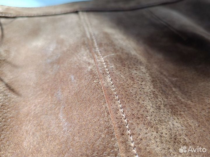 Кожаная мини юбка натуральная 42 Stradivarius