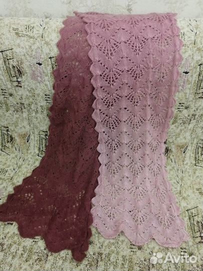 Женский вязаный градиентный палантин