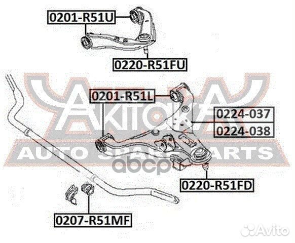 Рычаг нижний правый 0224037 asva