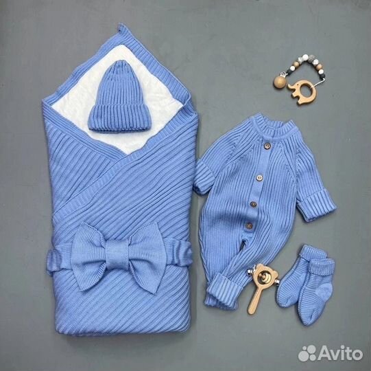 Конверт на выписку вязанный 0-6 месяцев