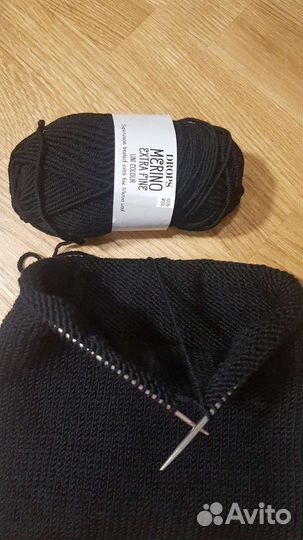 Шапка бини двойная, ручная работа, меринос, Unisex