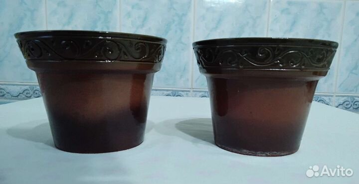 Горшки керамические цветочные глазурированные