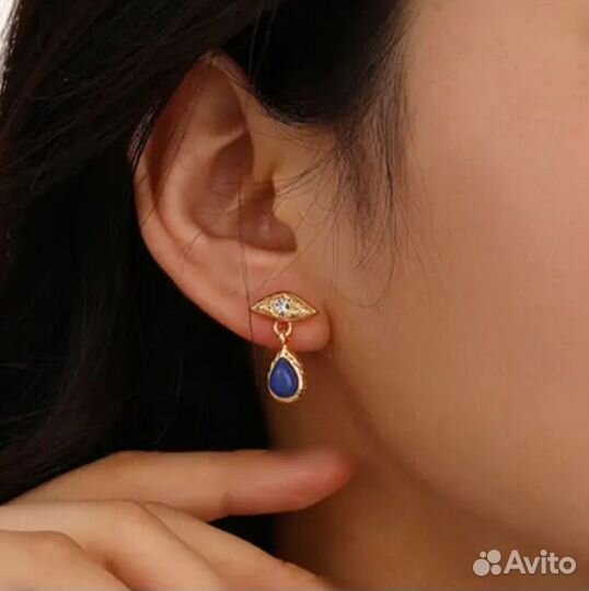 Серьги с агатом и серебром 925 пр. Schiaparelli