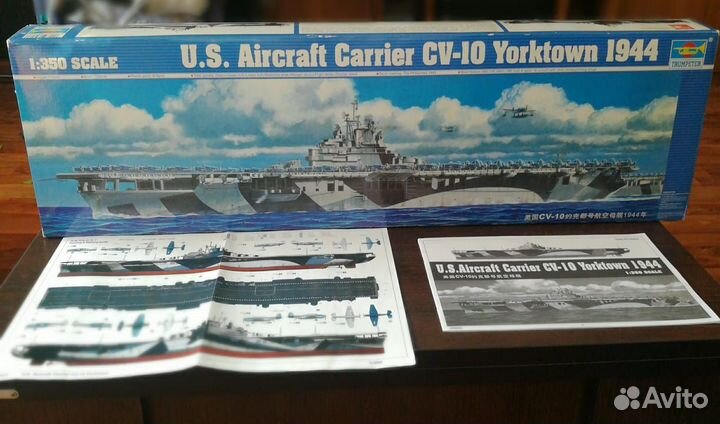 Сборная модель авианосца US CV-10 Yorktown 1:350