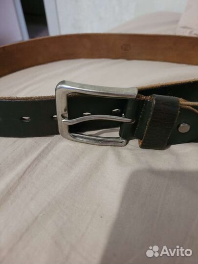 Мужской кожаный ремень коричневый