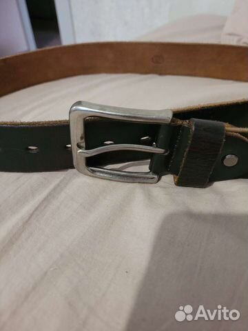 Мужской кожаный ремень коричневый