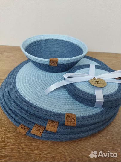 Корзины и салфетки из хлопкового шнура