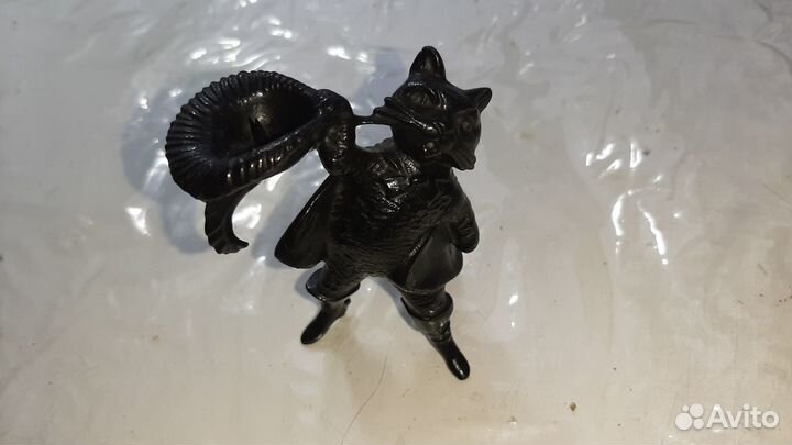 Подсвечник Кот в сапогах чугун СССР Касли