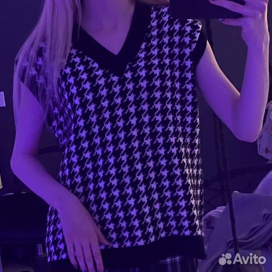 Жилетка вязаная оверсайз