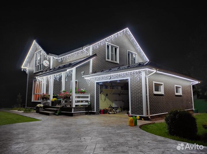 Освещение домов дюралайтом