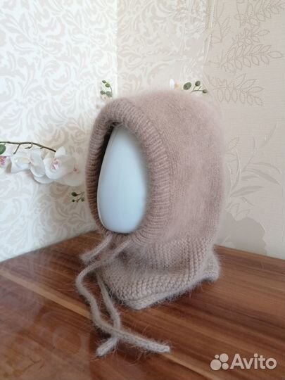 Капор капюшон вязаный из пуха норки