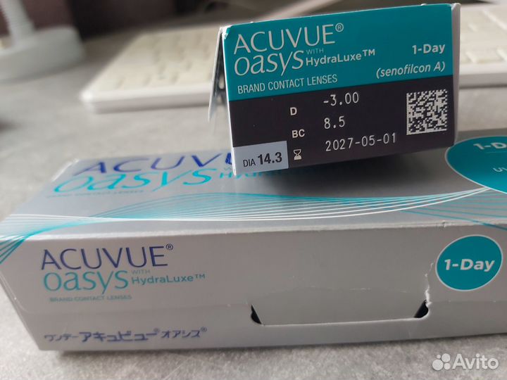 Линзы acuvue oasys однодневные (3,0)