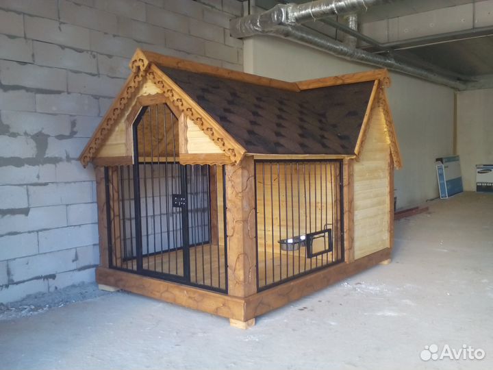 Будка для собаки с навесом теплая конура собачья