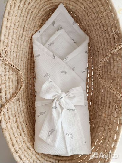 Конверт одеяло на выписку муслиновый