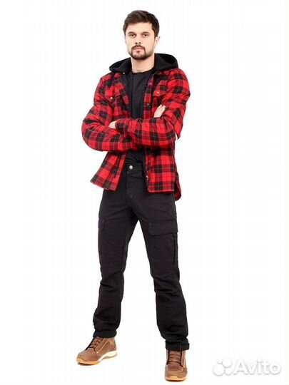 Рубашка Starks Room Biker черно красн клетка S