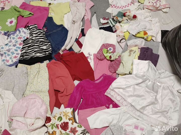 Одежда для девочки 3-12 мес отдам за порошок