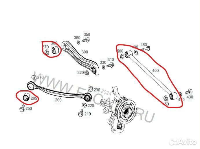 Рычаги и сайлентблоки для Mercedes GL/ML X166