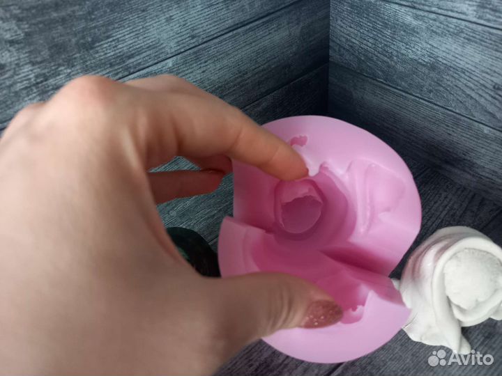 Силиконовая форма собака в пледе