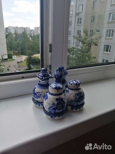 Набор для специй гжель